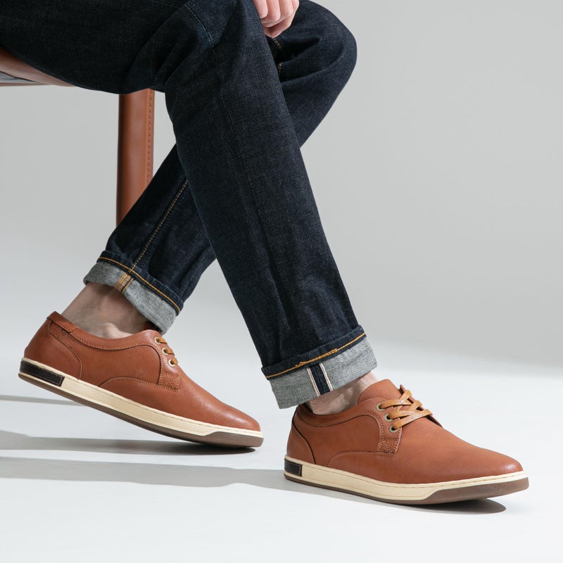 Vostey Men's Fashion Sneakers Brown Simple Leisure Style Casual Shoes(B81Q11 Yellow Brown 14) - Image 3